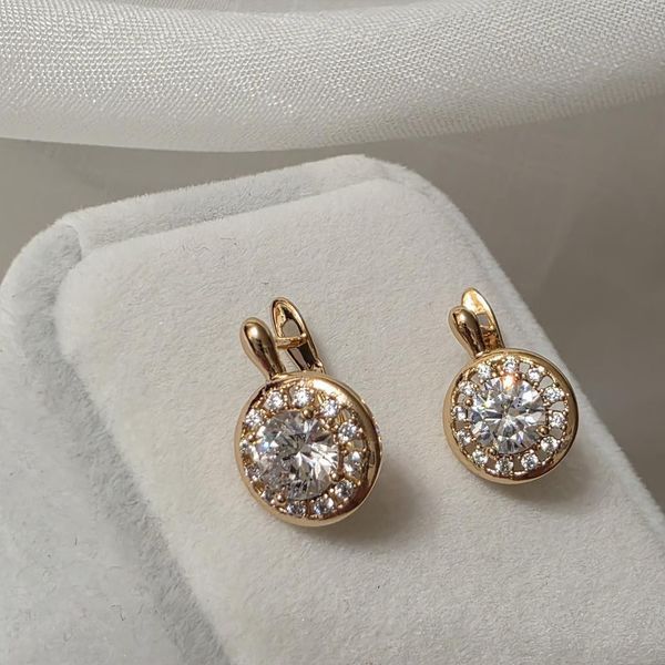 Сережки из медицинского золота с позолотой 3084361482 фото