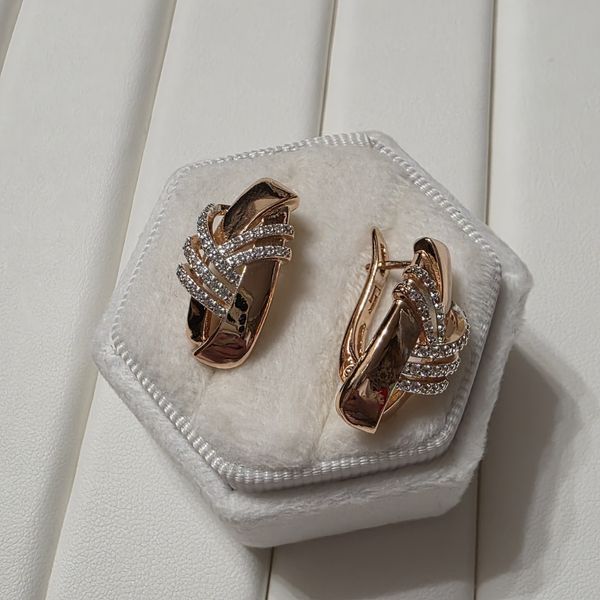 Сережки из медицинского золота с позолотой 3084332926 фото