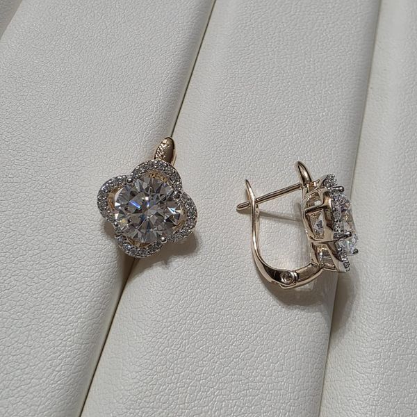 Сережки из медицинского золота с позолотой 3084366159 фото