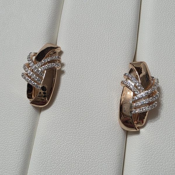 Сережки из медицинского золота с позолотой 3084332926 фото