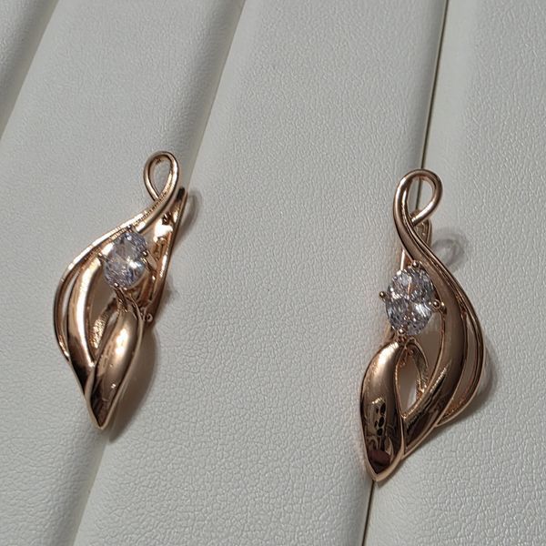 Сережки из медицинского золота с позолотой 3084333782 фото