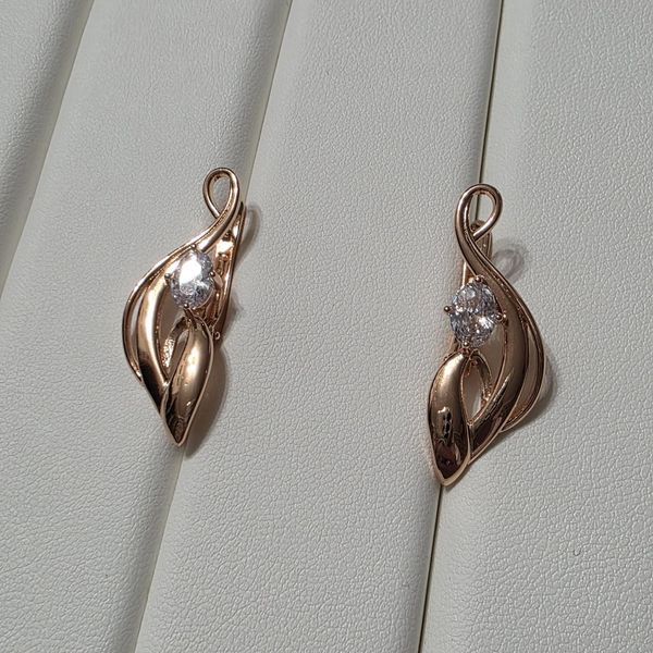 Сережки из медицинского золота с позолотой 3084333782 фото