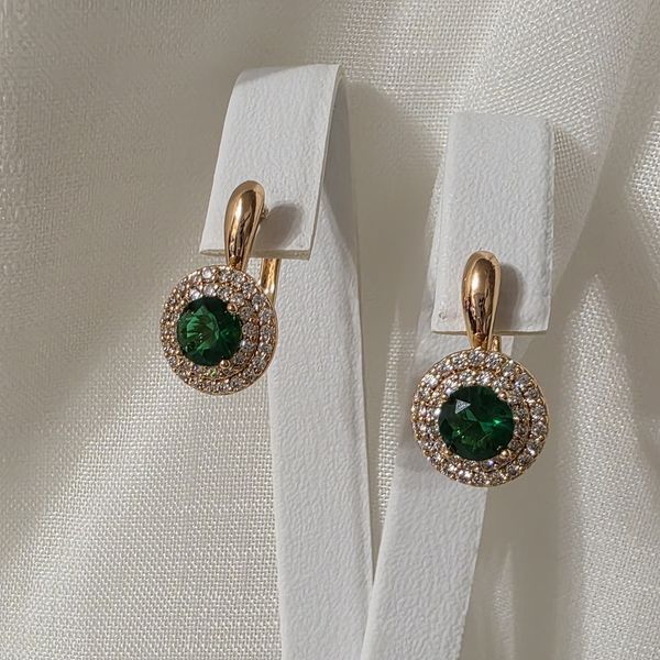 Сережки из медицинского золота с позолотой 3206555791 фото