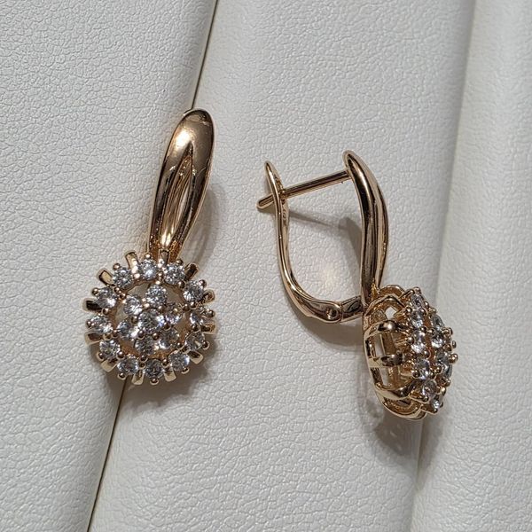 Сережки из медицинского золота с позолотой 3084367241 фото