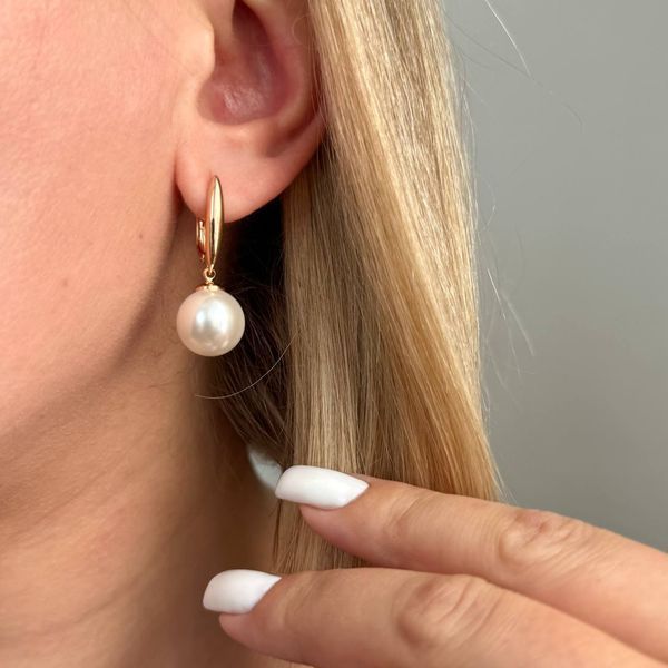 Сережки из медицинского золота с позолотой Стильные жемчужины 3098960965 фото