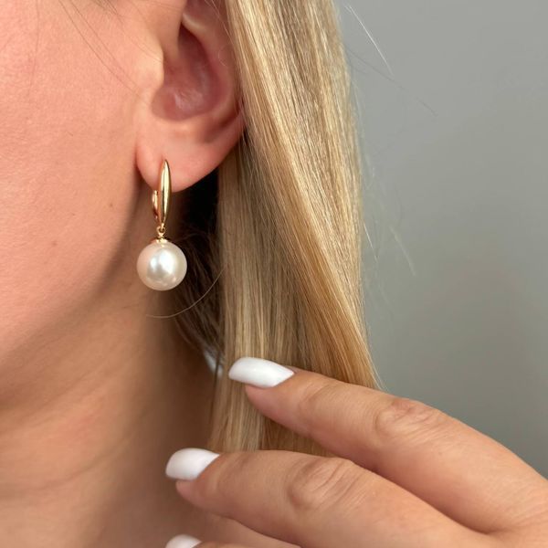Сережки из медицинского золота с позолотой Стильные жемчужины 3098960965 фото
