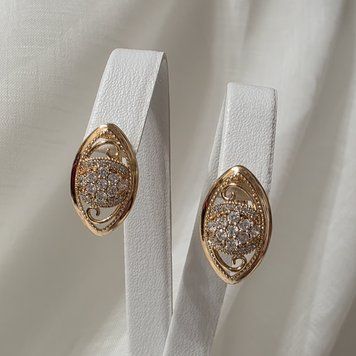 Сережки из медицинского золота с позолотой 3085753556 фото