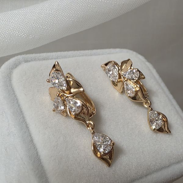 Сережки з медичного золота з позолотою 3084369447 фото