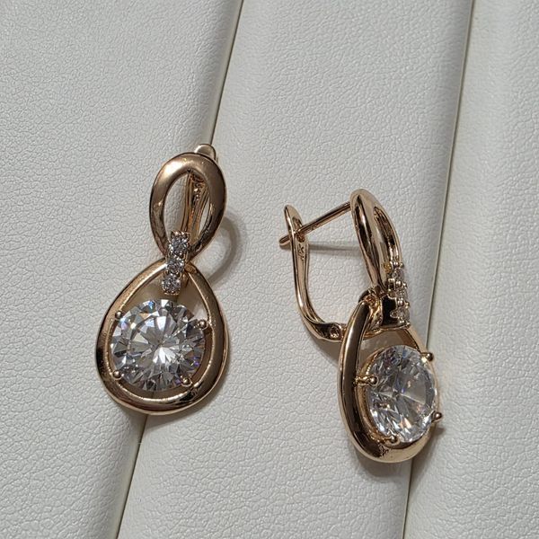 Сережки из медицинского золота с позолотой 3084337880 фото