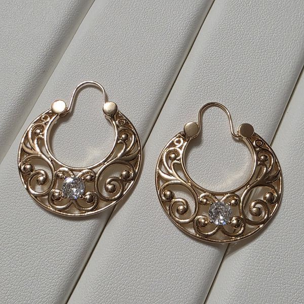 Сережки з медичного золота з позолотою 3085673022 фото