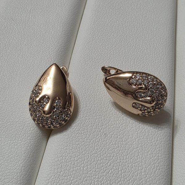Сережки из медицинского золота с позолотой 3084369716 фото
