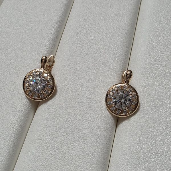 Сережки из медицинского золота с позолотой 3084340019 фото