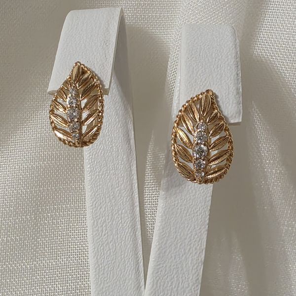 Сережки из медицинского золота с позолотой 3206563418 фото