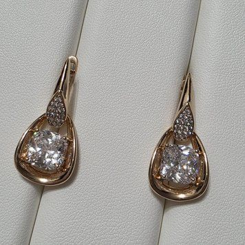 Сережки из медицинского золота с позолотой 3085819903 фото