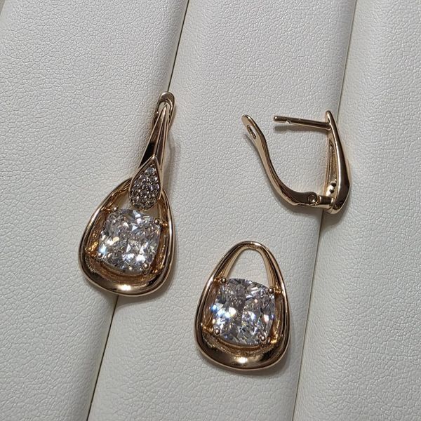 Сережки из медицинского золота с позолотой 3085819903 фото