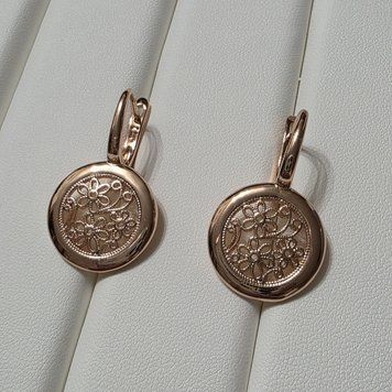 Сережки з медичного золота з позолотою 3086039157 фото