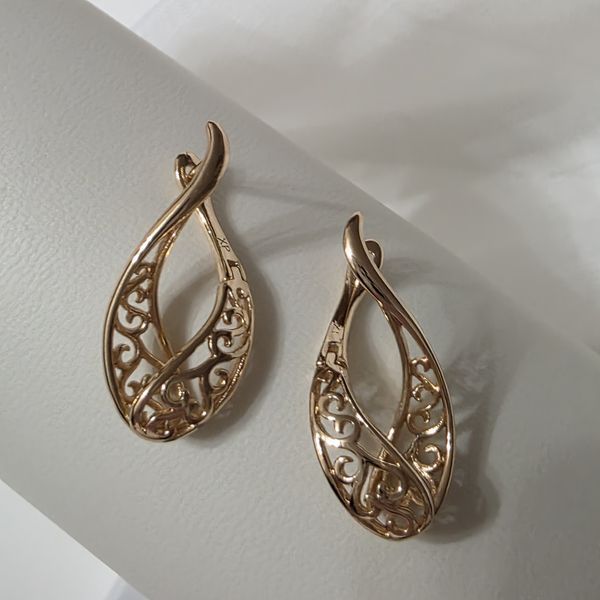 Сережки из медицинского золота с позолотой 3098975276 фото