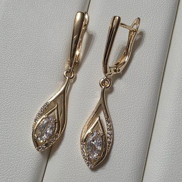 Сережки из медицинского золота с позолотой 3085814223 фото