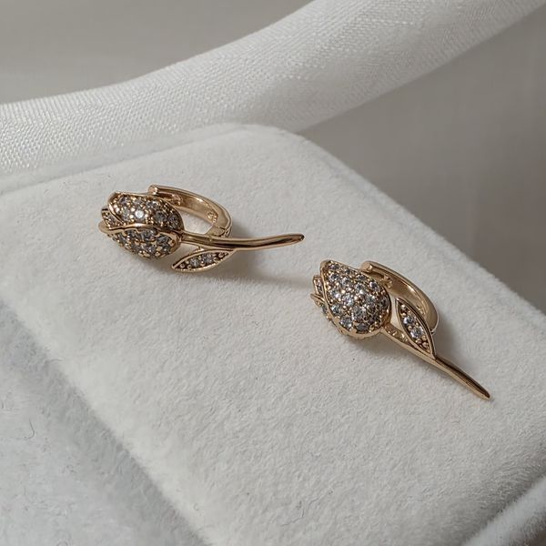 Сережки из медицинского золота с позолотой 3084362172 фото