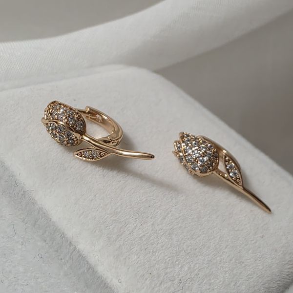Сережки из медицинского золота с позолотой 3084362172 фото