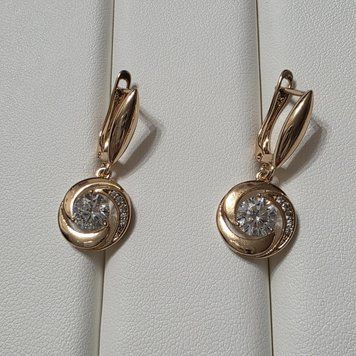 Сережки из медицинского золота с позолотой 3085820805 фото