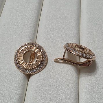 Сережки з медичного золота з позолотою 3086039892 фото