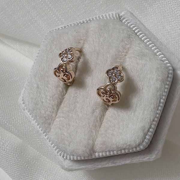 Детские Сережки из медицинского золота с позолотой 3132909575 фото