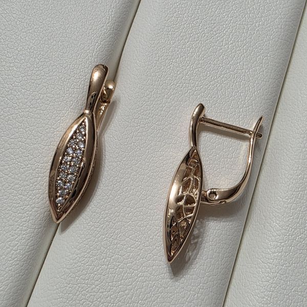 Сережки из медицинского золота с позолотой 3084342105 фото