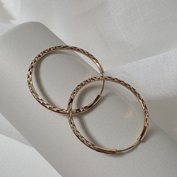 Сережки Конго з насічкою з медичного золота з позолотою 3.5 см 3125165751 фото