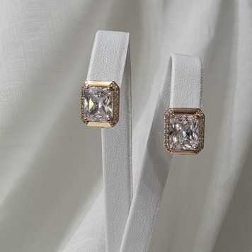 Сережки из медицинского золота с позолотой 3085764999 фото