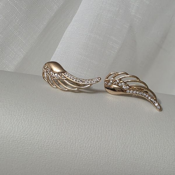 Сережки из медицинского золота с позолотой 3098975751 фото