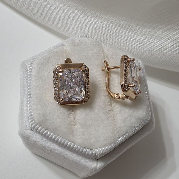 Сережки из медицинского золота с позолотой 3085764999 фото