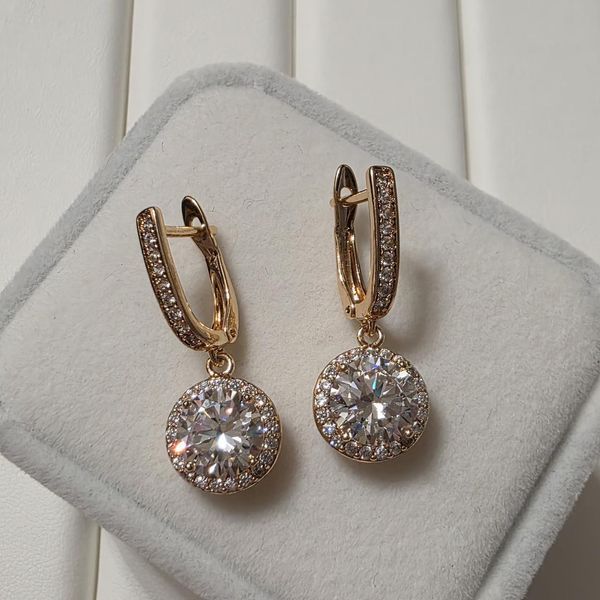 Сережки з медичного золота з позолотою 3134166577 фото