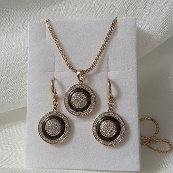Комплект украшений из медицинского золота с позолотой Цепочка Кулон 3086383489 фото