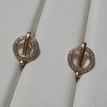 Сережки з медичного золота з позолотою 3086041124 фото