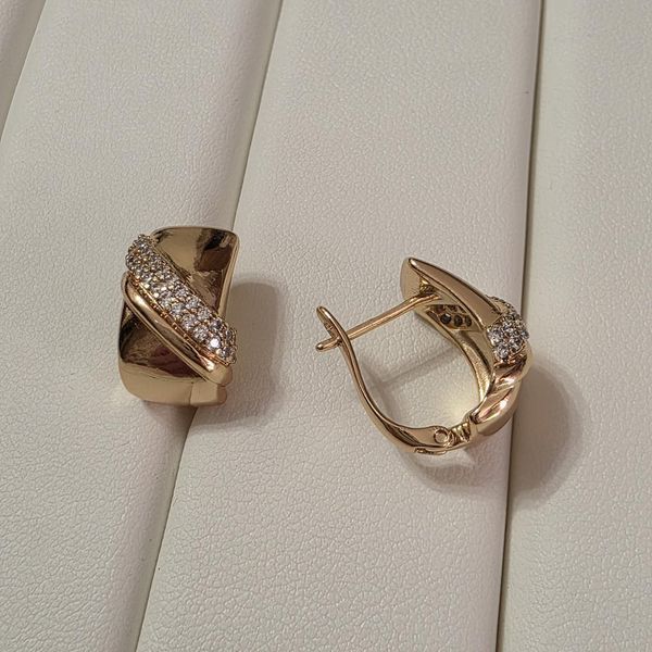 Сережки из медицинского золота с позолотой Сережки Стиль 3086008855 фото