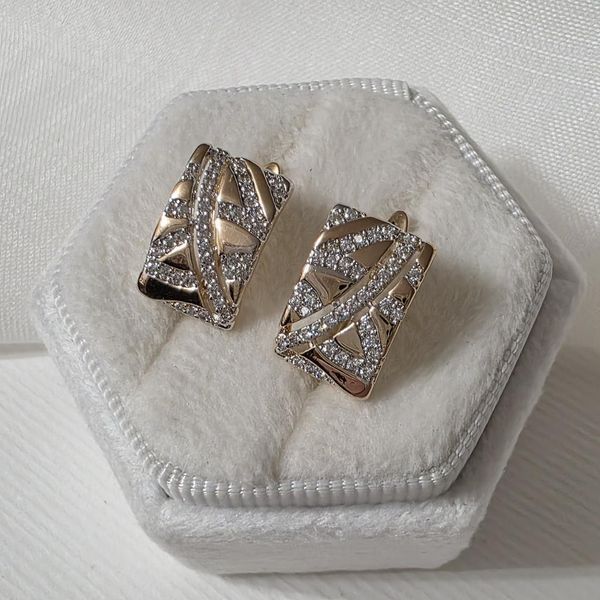 Сережки из медицинского золота с позолотой 3206574201 фото