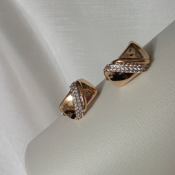 Сережки из медицинского золота с позолотой Сережки Стиль 3086008855 фото