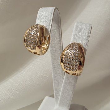 Сережки из медицинского золота с позолотой 3085769016 фото