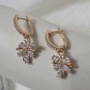 Сережки з медичного золота з позолотою 3134170273 фото