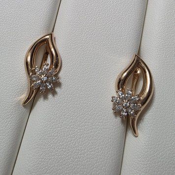 Сережки з медичного золота з позолотою 3084344613 фото