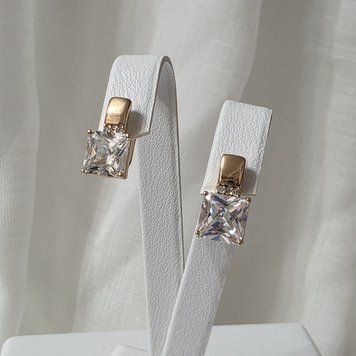 Сережки з медичного золота з позолотою 3085772555 фото