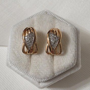 Сережки з медичного золота з позолотою 3206582542 фото
