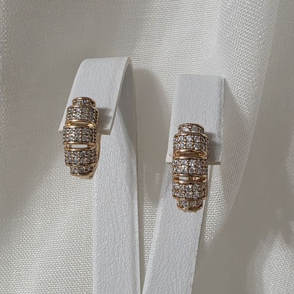 Сережки з медичного золота з позолотою 3206583427 фото