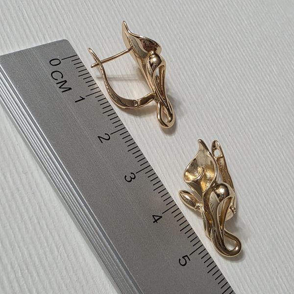 Сережки из медицинского золота с позолотой 3125167751 фото