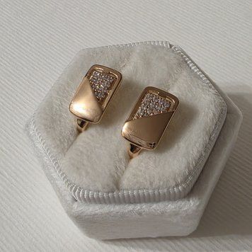 Сережки з медичного золота з позолотою 3206585970 фото