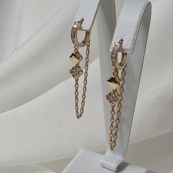 Сережки из медицинского золота с позолотой 3134174072 фото