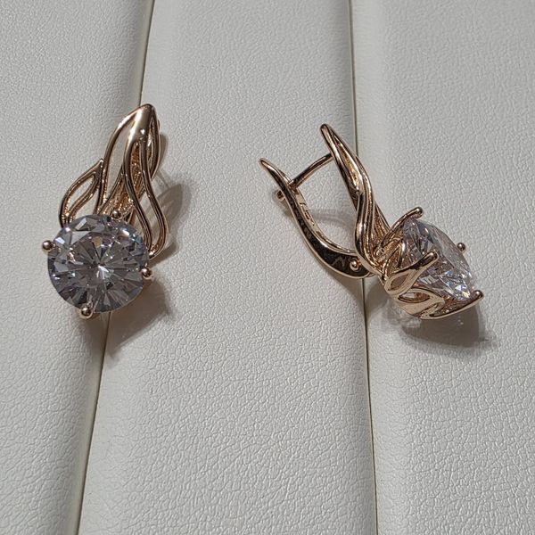 Сережки из медицинского золота с позолотой 3085778865 фото