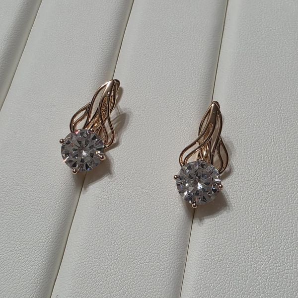 Сережки из медицинского золота с позолотой 3085778865 фото