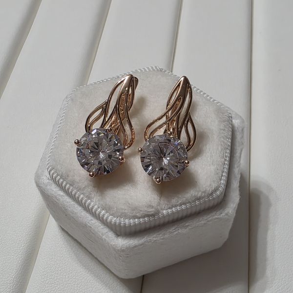 Сережки из медицинского золота с позолотой 3085778865 фото